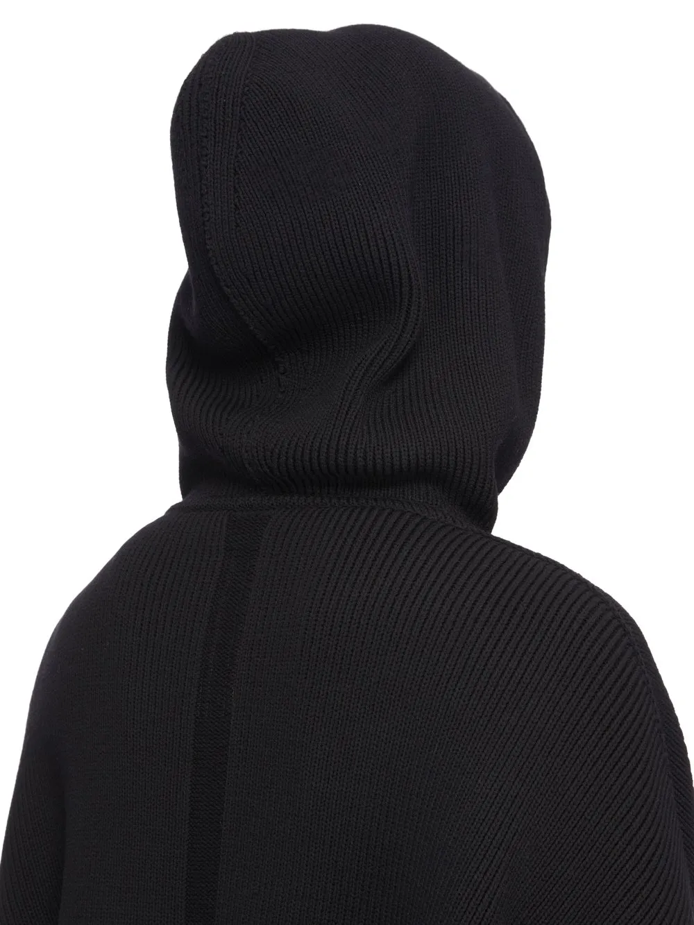 Rick Owens Concordians Runway Hun Hoodie In Black Wool