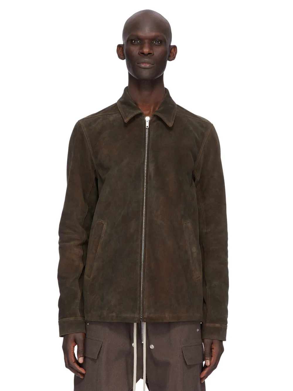 Rick Owens Concordians Runway Brad Jkt In Indigo Suede