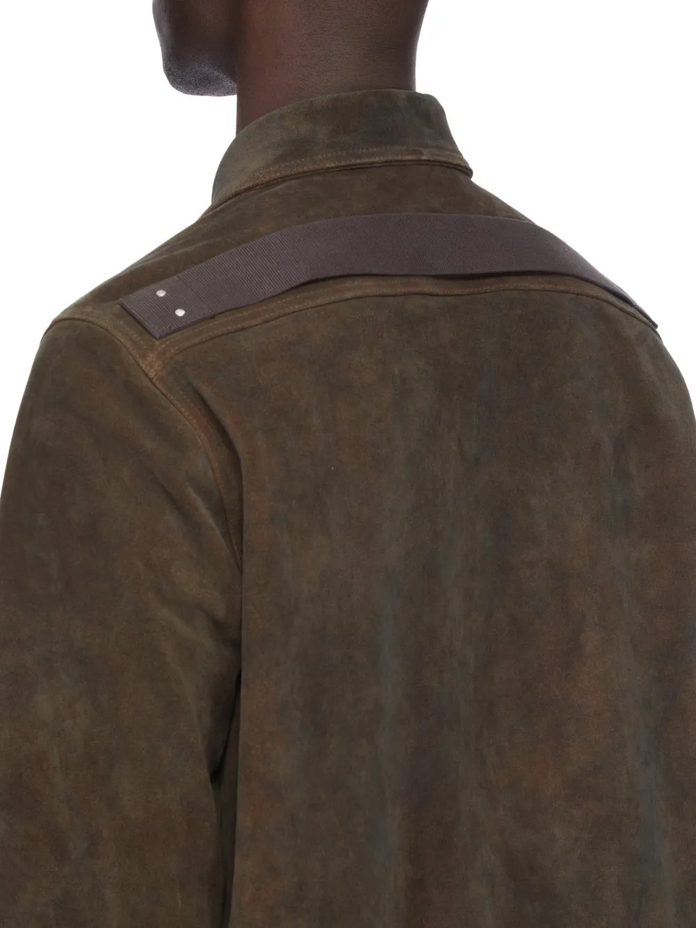 Rick Owens Concordians Runway Brad Jkt In Indigo Suede