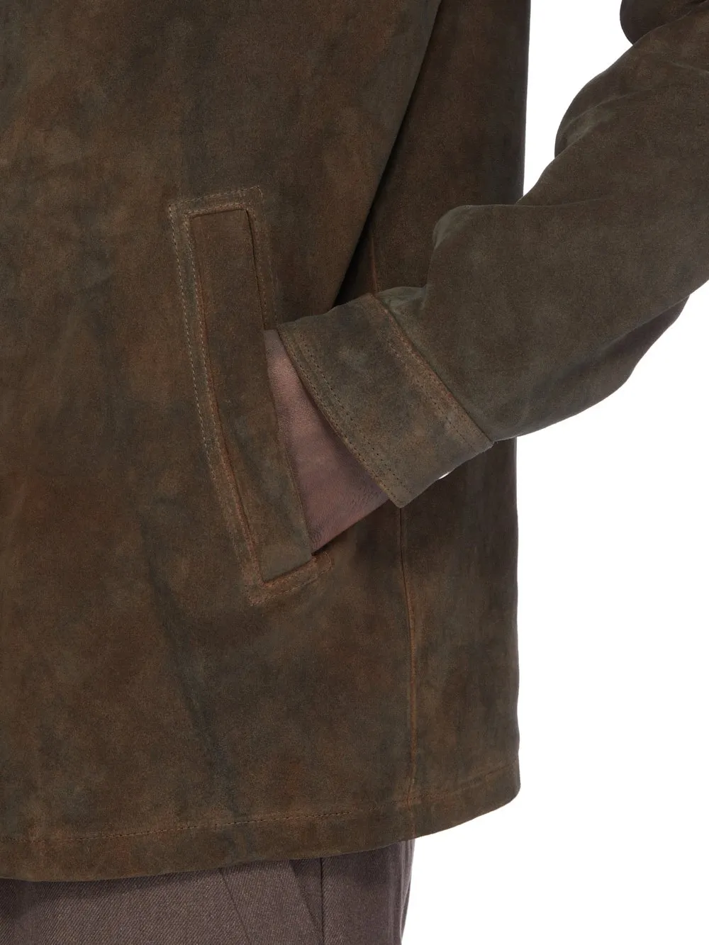 Rick Owens Concordians Runway Brad Jkt In Indigo Suede