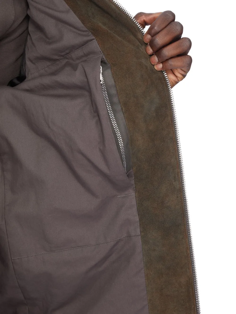 Rick Owens Concordians Runway Brad Jkt In Indigo Suede