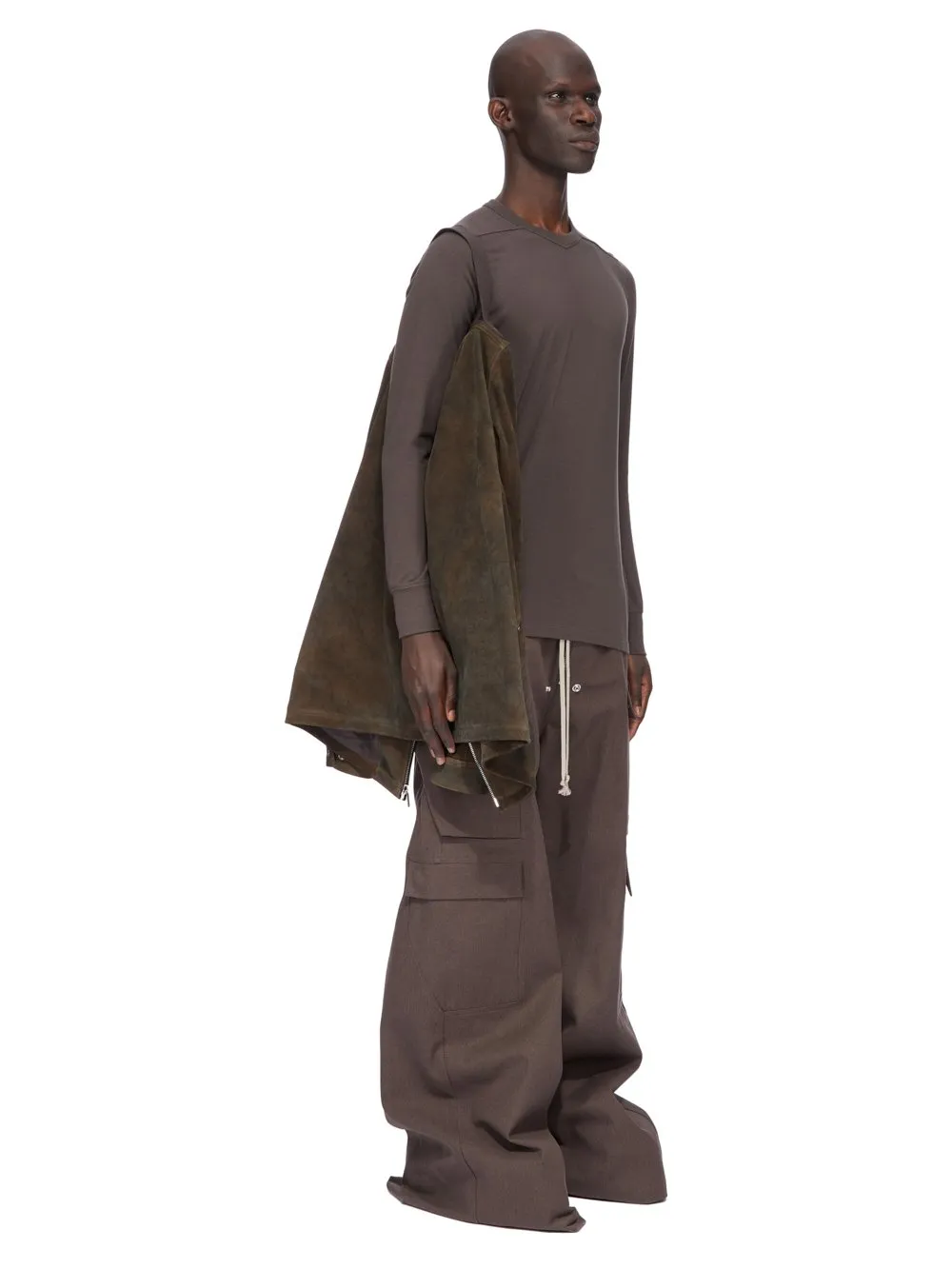 Rick Owens Concordians Runway Brad Jkt In Indigo Suede