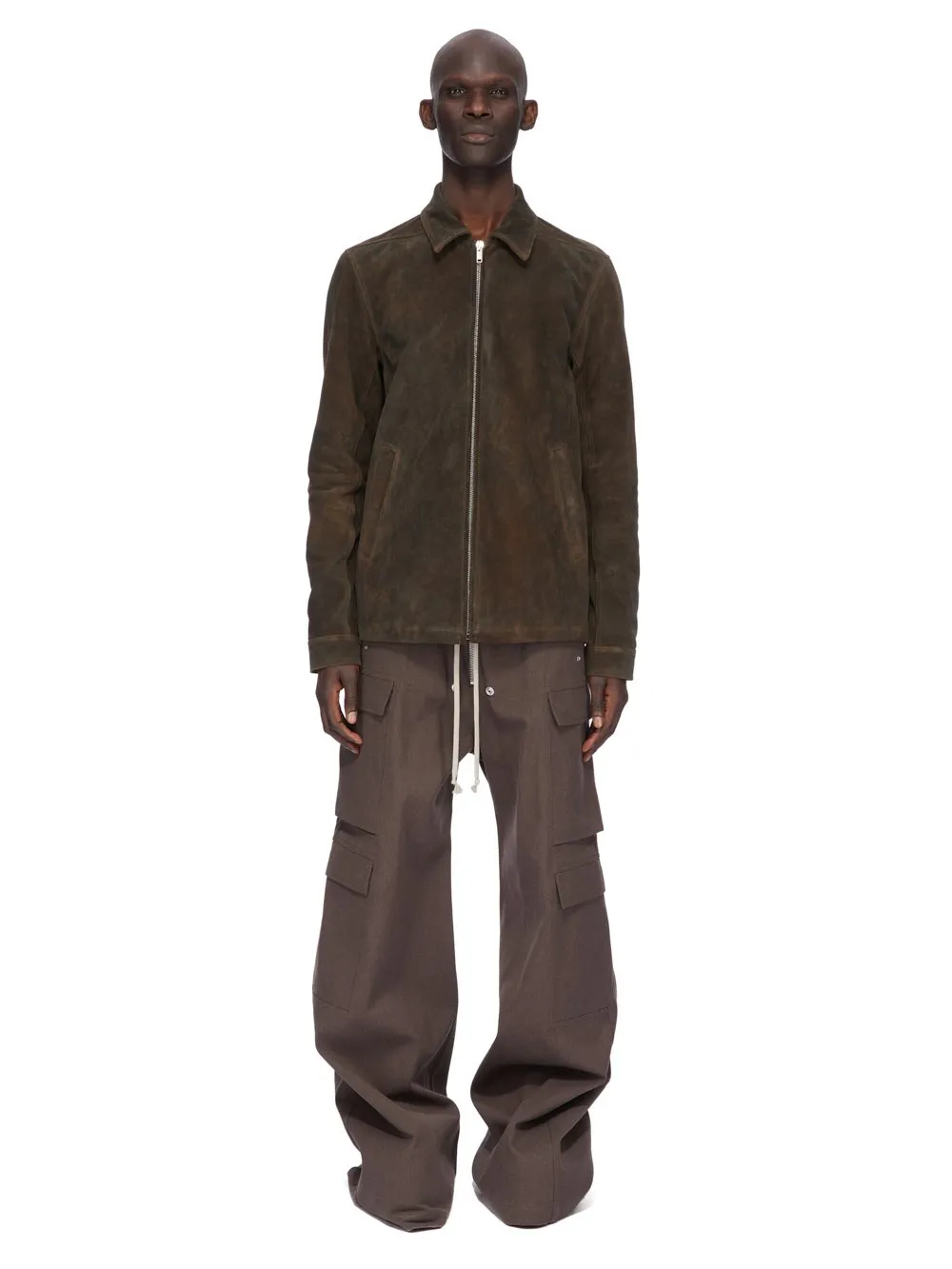 Rick Owens Concordians Runway Brad Jkt In Indigo Suede