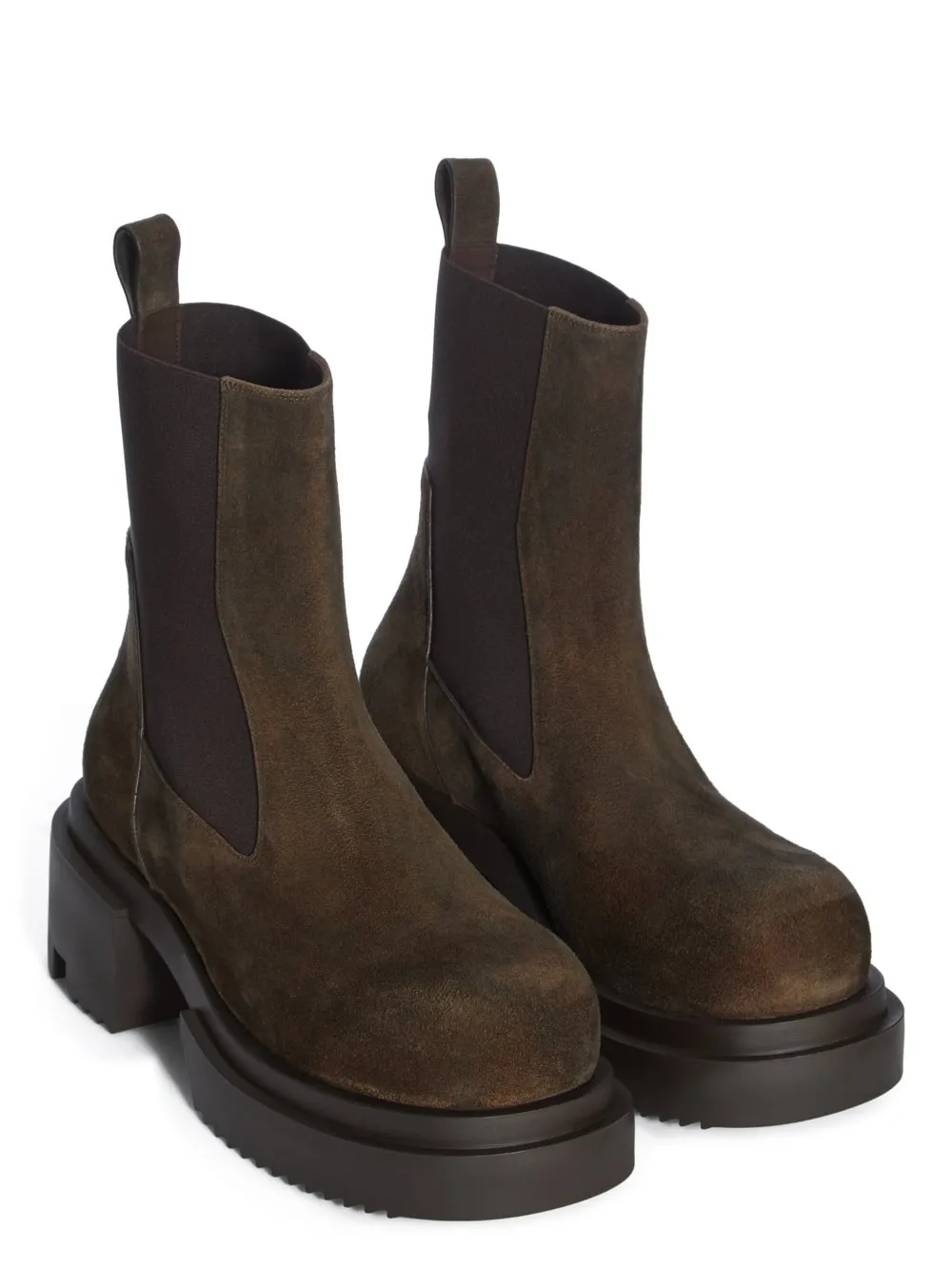 Rick Owens Concordians Runway Beatle Bogun In Indigo Suede