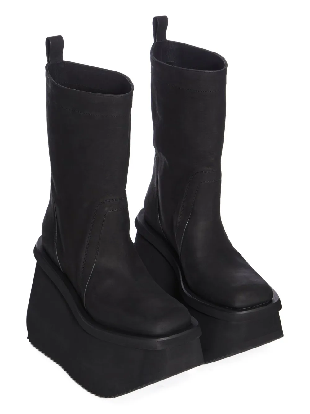 Rick Owens Concordians Runway Factory Boots In Black Nubuck