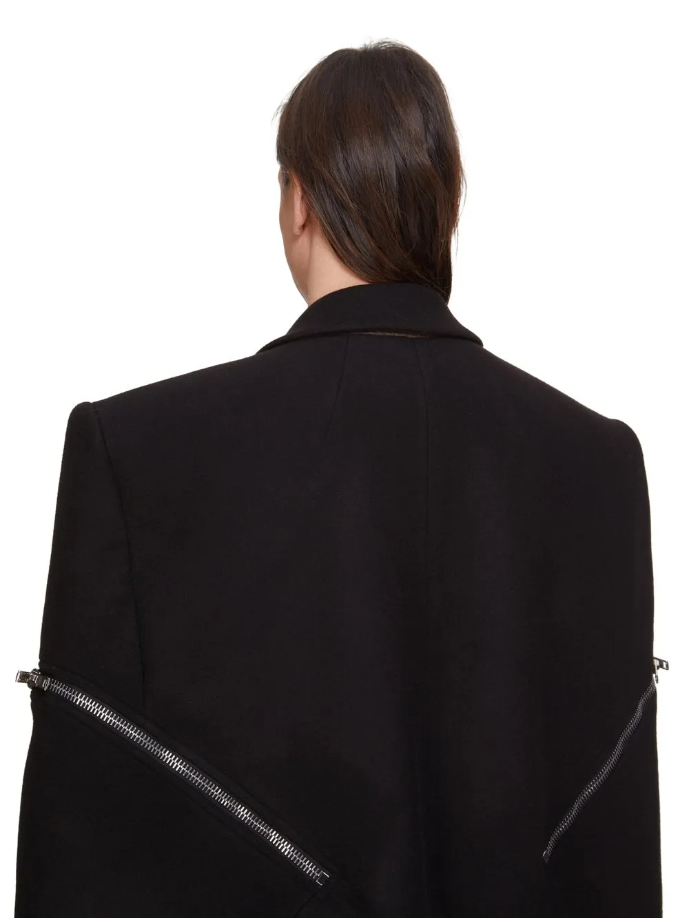 Rick Owens Concordians Runway Blixa Cape In Black Melton