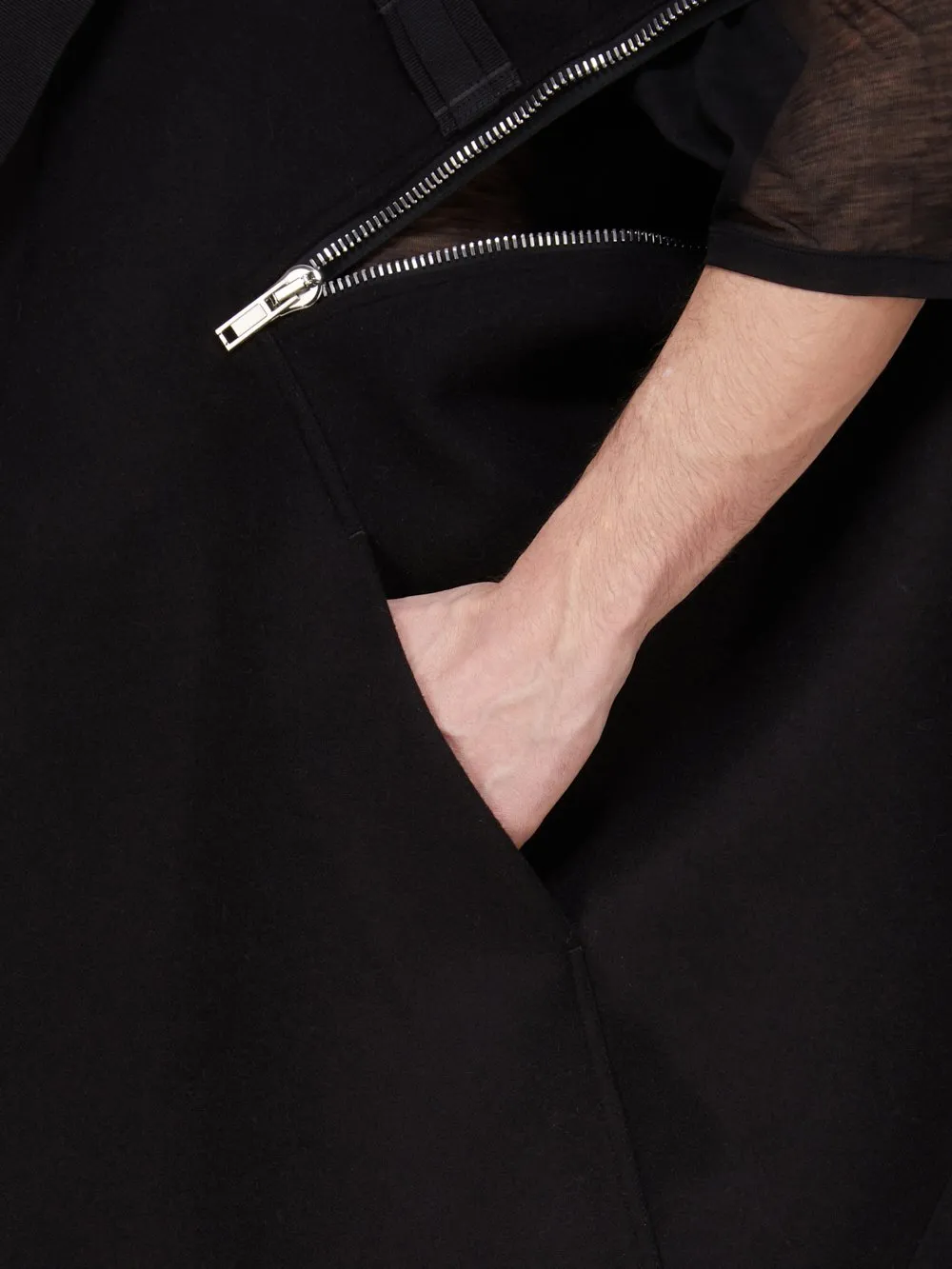 Rick Owens Concordians Runway Blixa Cape In Black Melton