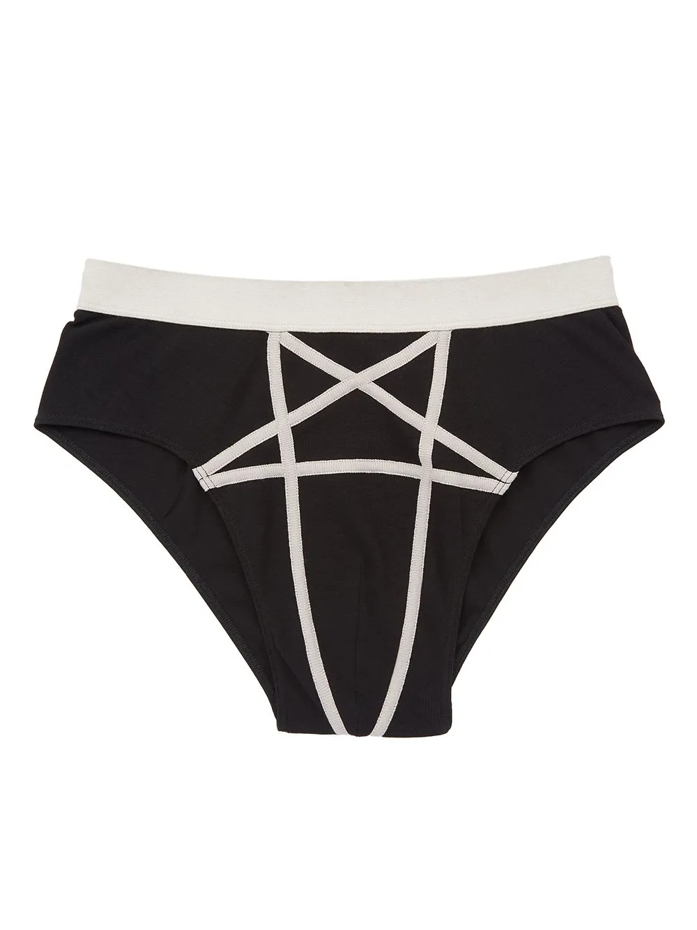 Rick Owens Temple Penta Brief In Black/Pearl Cotton Stretch Rib Jersey