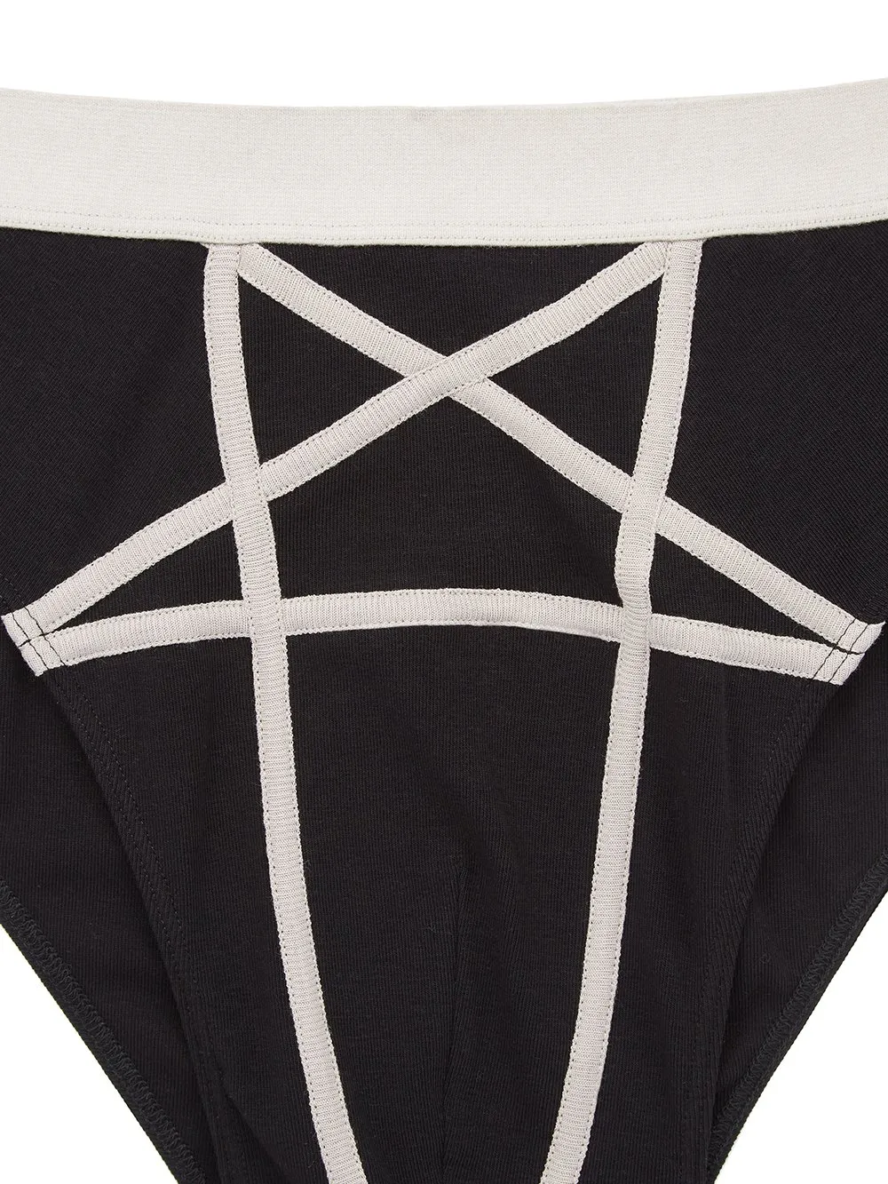 Rick Owens Temple Penta Brief In Black/Pearl Cotton Stretch Rib Jersey