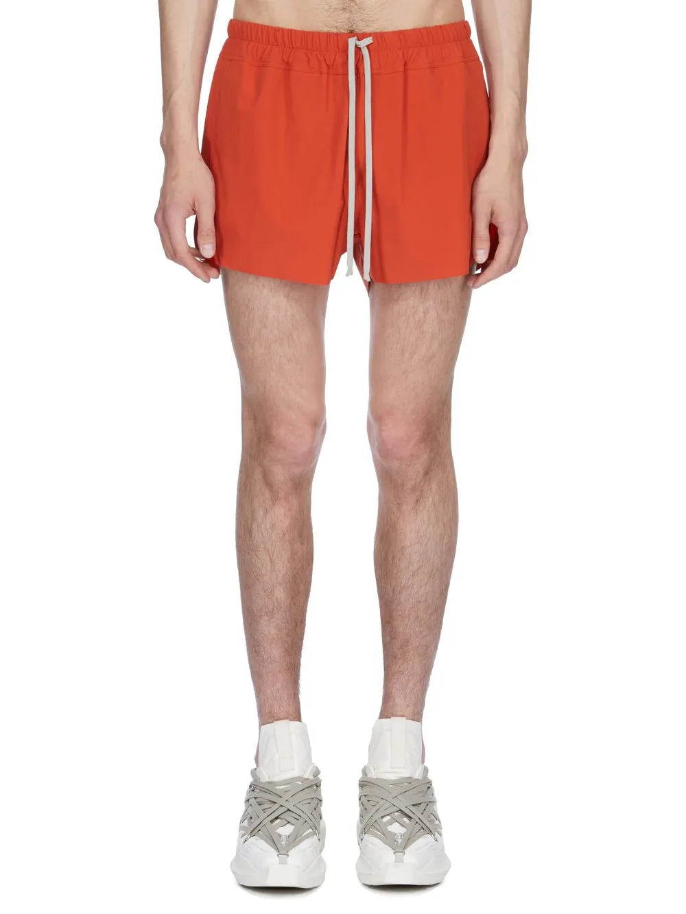 Rick Owens Temple Boxer Swimmer In Orange Swim Jersey