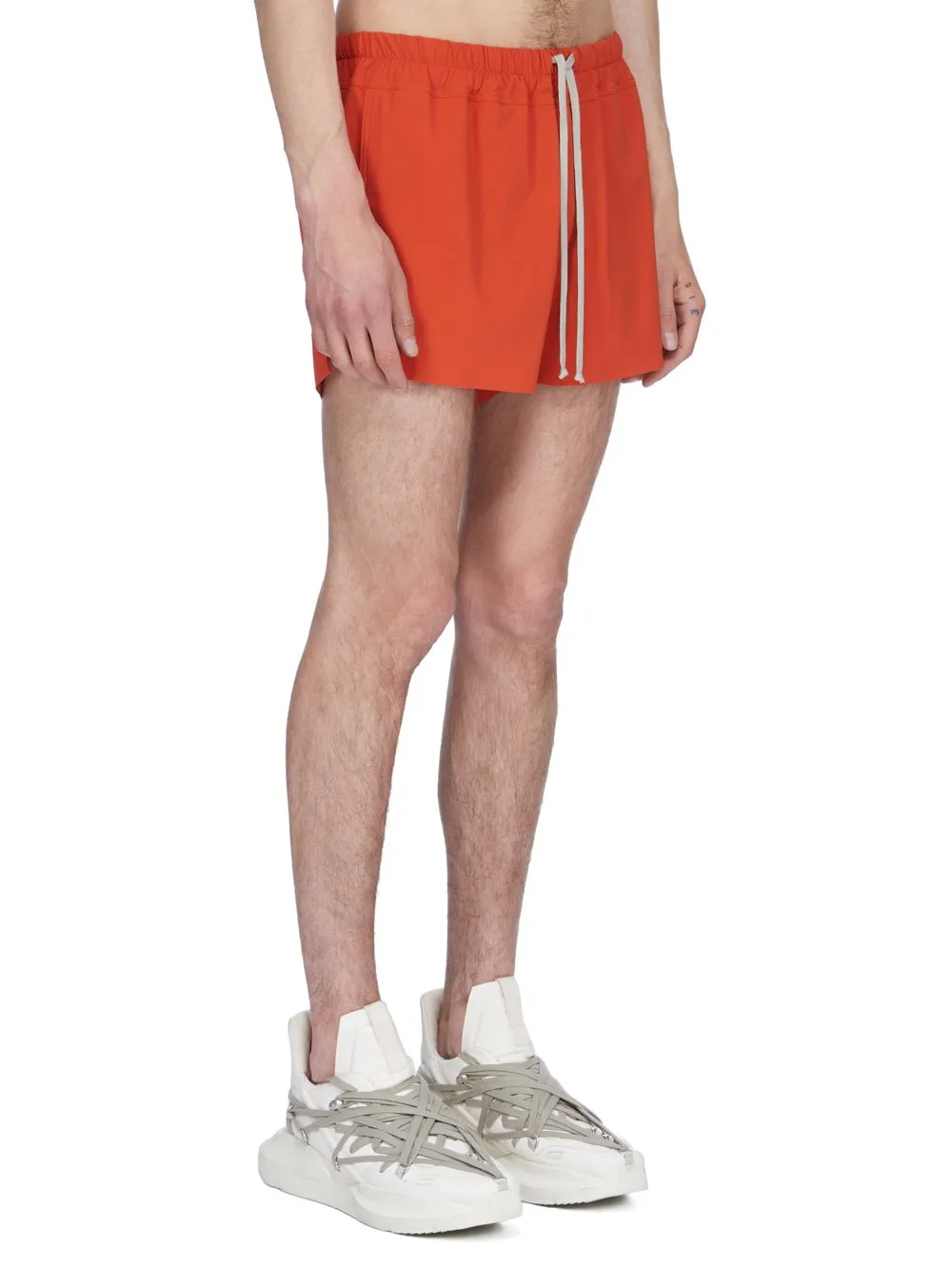 Rick Owens Temple Boxer Swimmer In Orange Swim Jersey