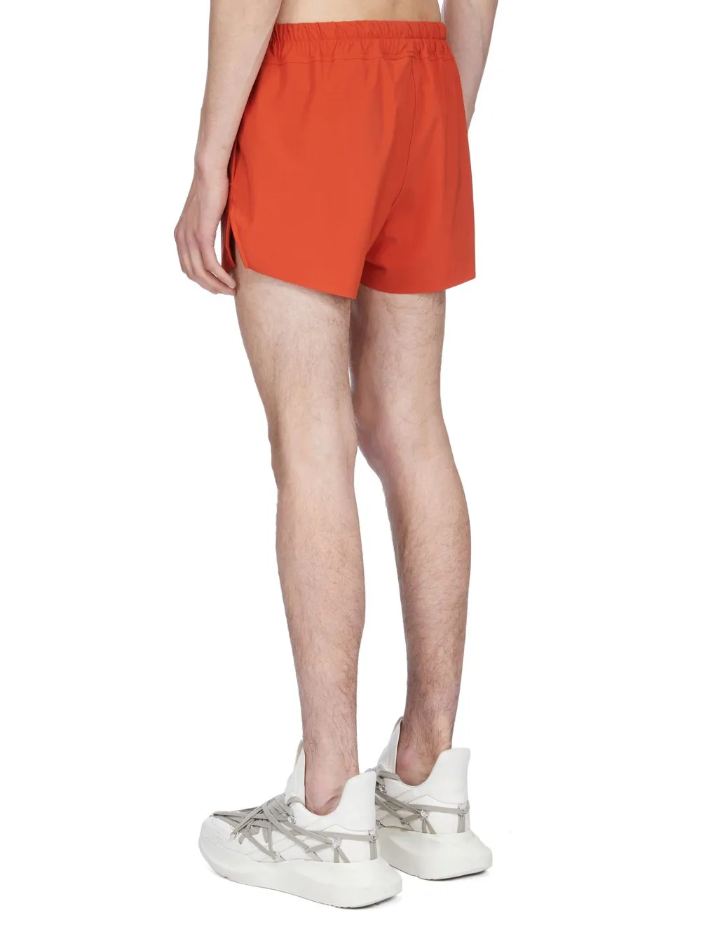 Rick Owens Temple Boxer Swimmer In Orange Swim Jersey