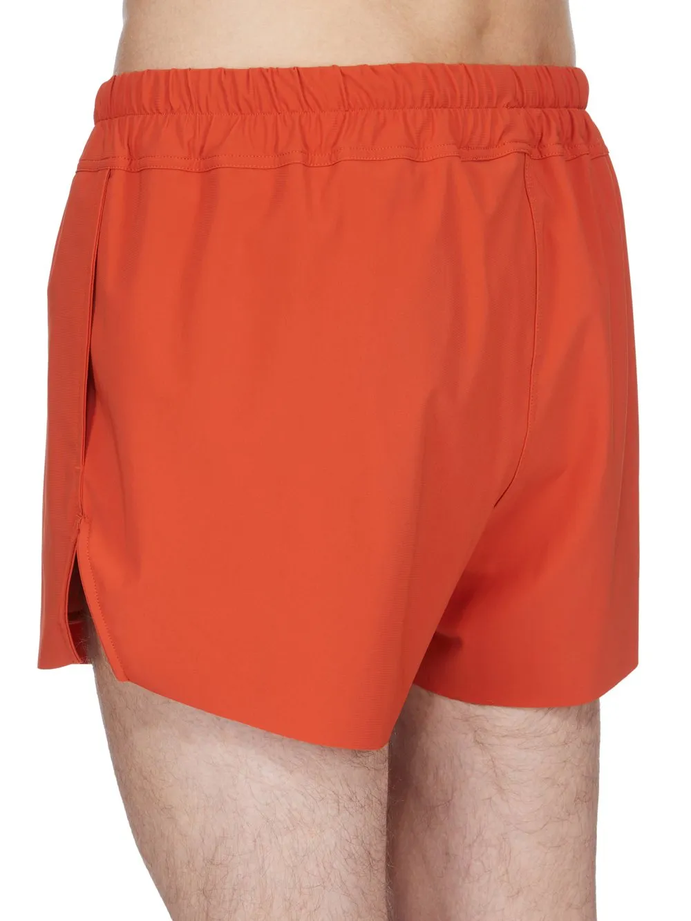 Rick Owens Temple Boxer Swimmer In Orange Swim Jersey