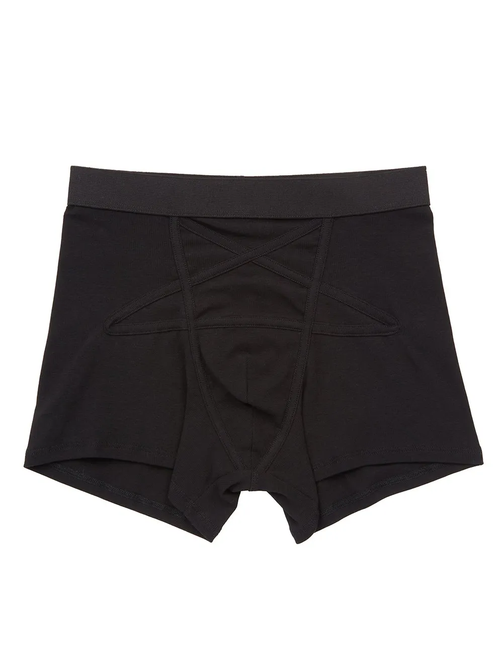 Rick Owens Temple Penta Boxer Brief In Black Cotton Stretch Rib Jersey