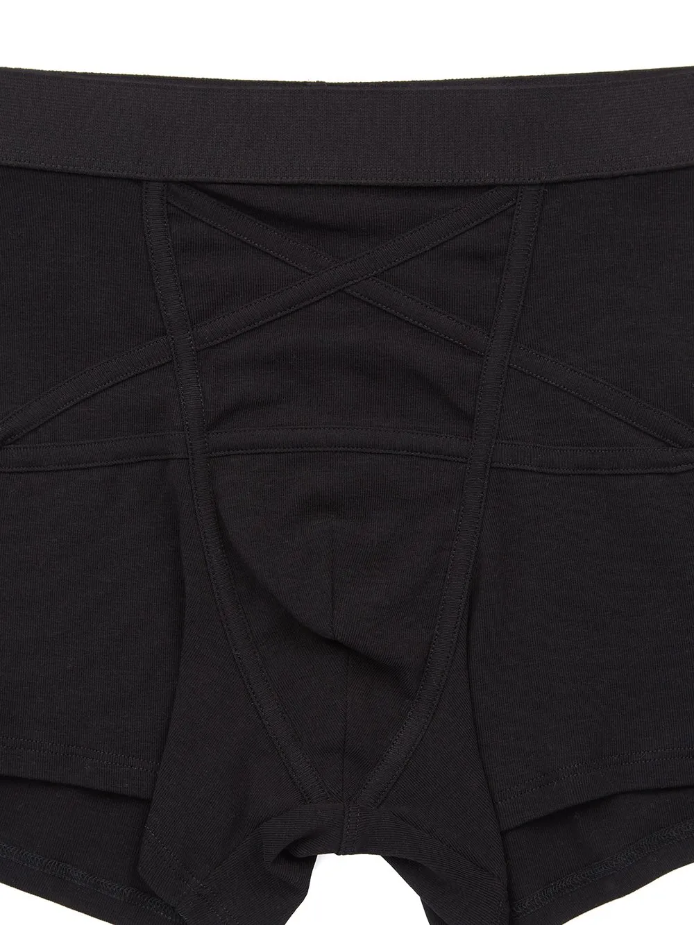 Rick Owens Temple Penta Boxer Brief In Black Cotton Stretch Rib Jersey