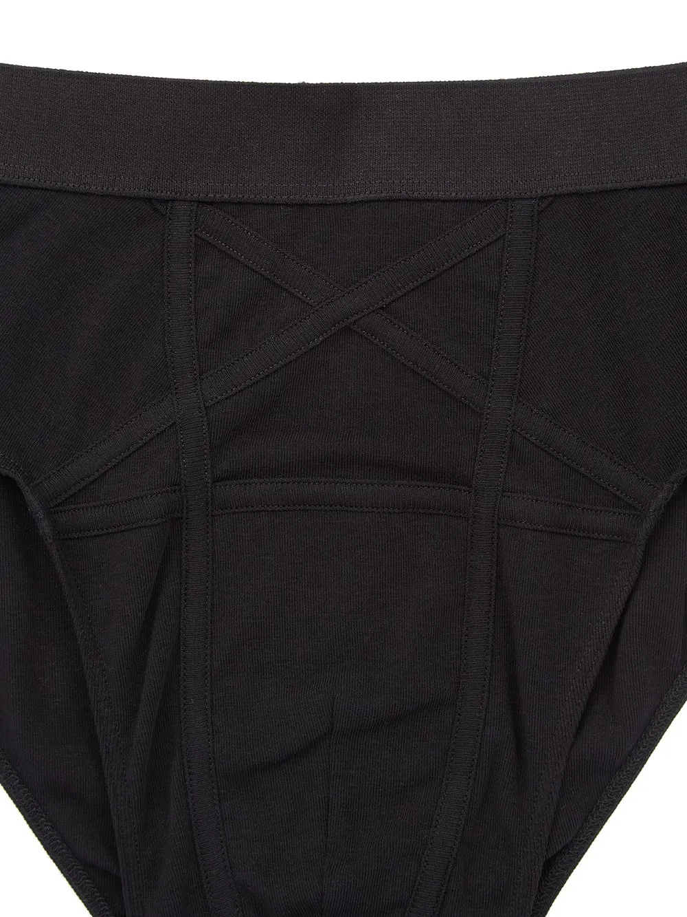 Rick Owens Temple Penta Brief In Black/Pearl Cotton Stretch Rib Jersey