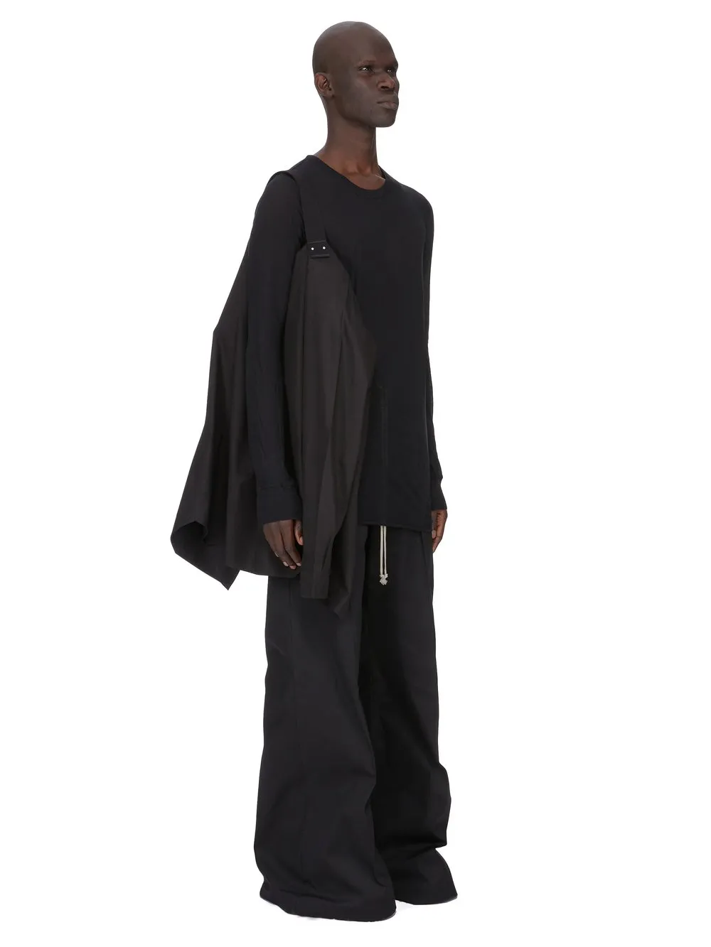 Rick Owens Temple Fogpocket Outershirt In Black Cotton Poplin