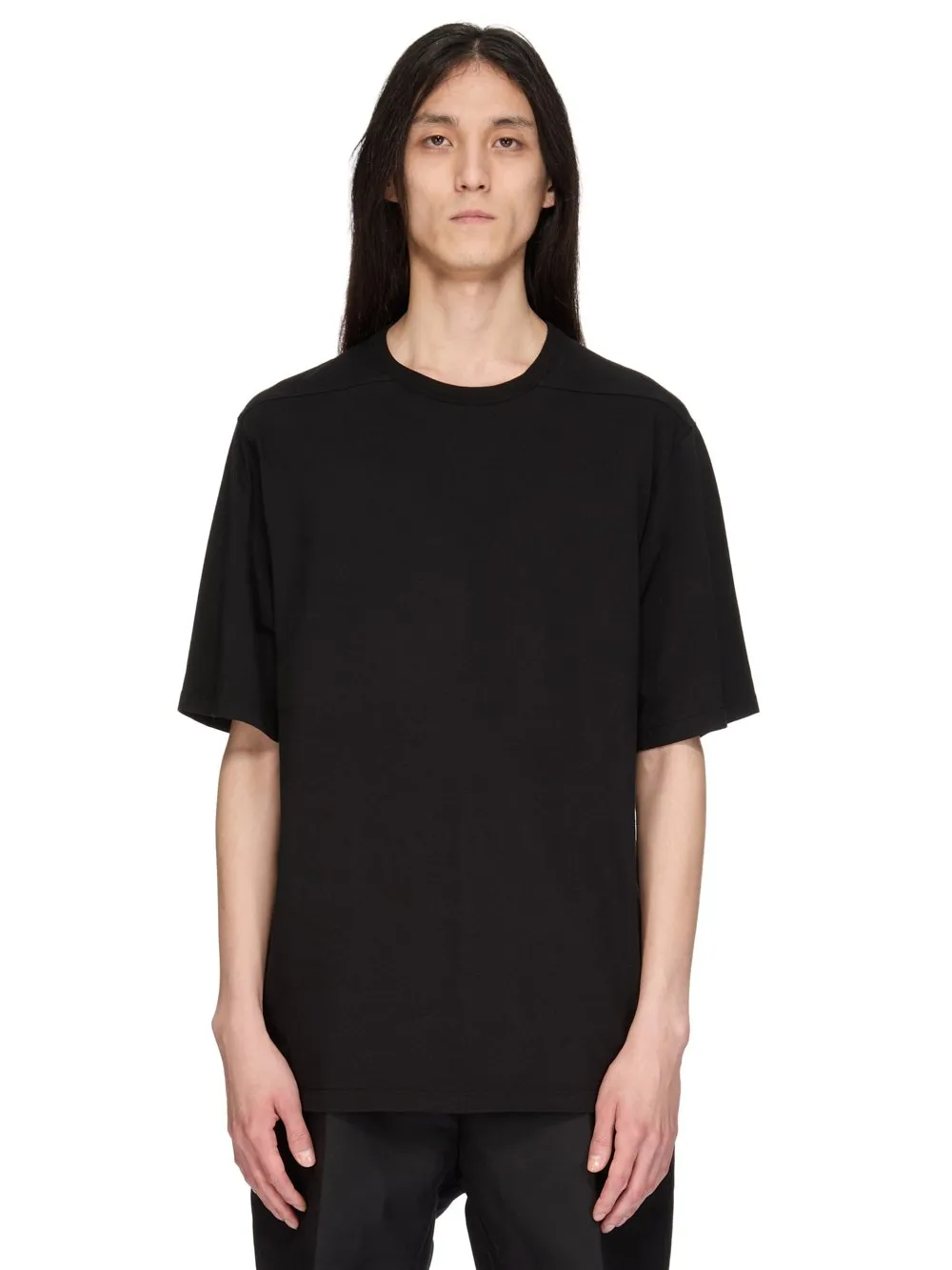 Rick Owens Temple Brad T In Black Classic Cotton Jersey