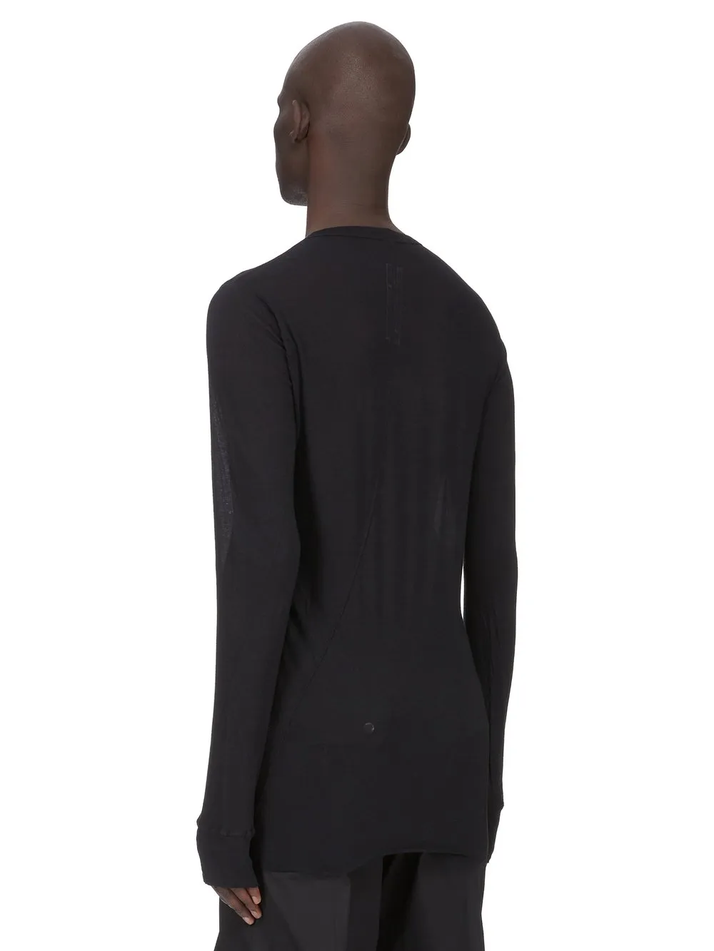 Rick Owens Temple Basic Ls T In Black Unstable Cotton