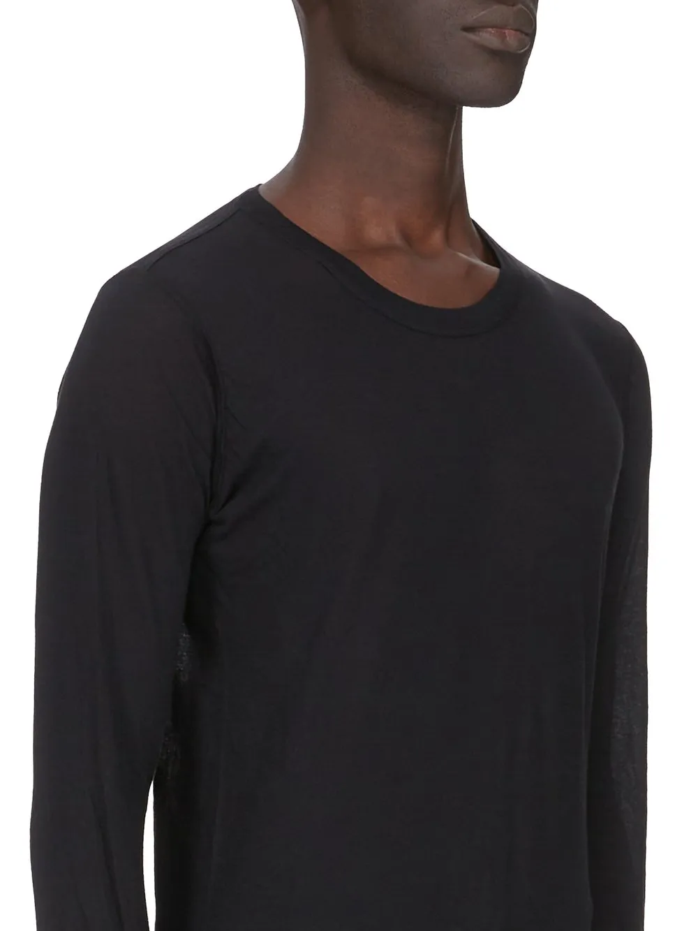 Rick Owens Temple Basic Ls T In Black Unstable Cotton