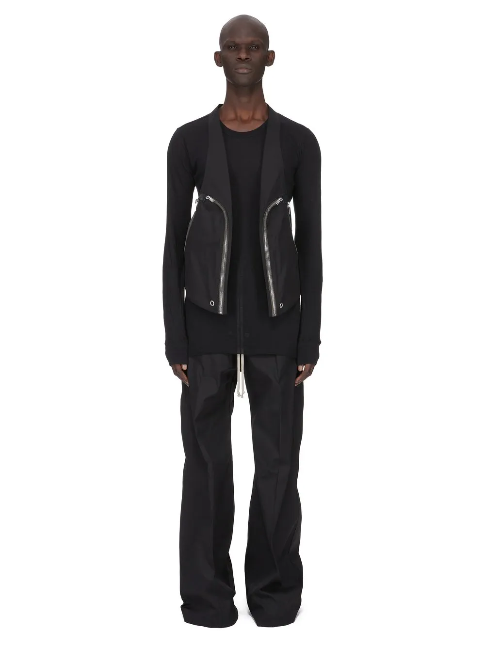 Rick Owens Temple Basic Ls T In Black Unstable Cotton