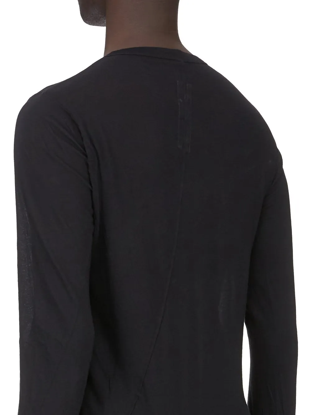 Rick Owens Temple Basic Ls T In Black Unstable Cotton