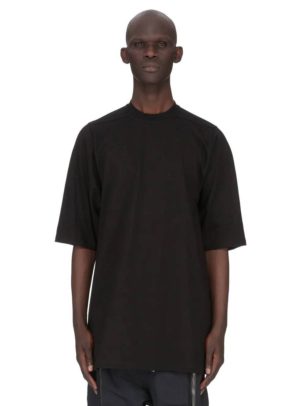 Rick Owens Temple Jumbo Ss T In Black Heavy Jersey