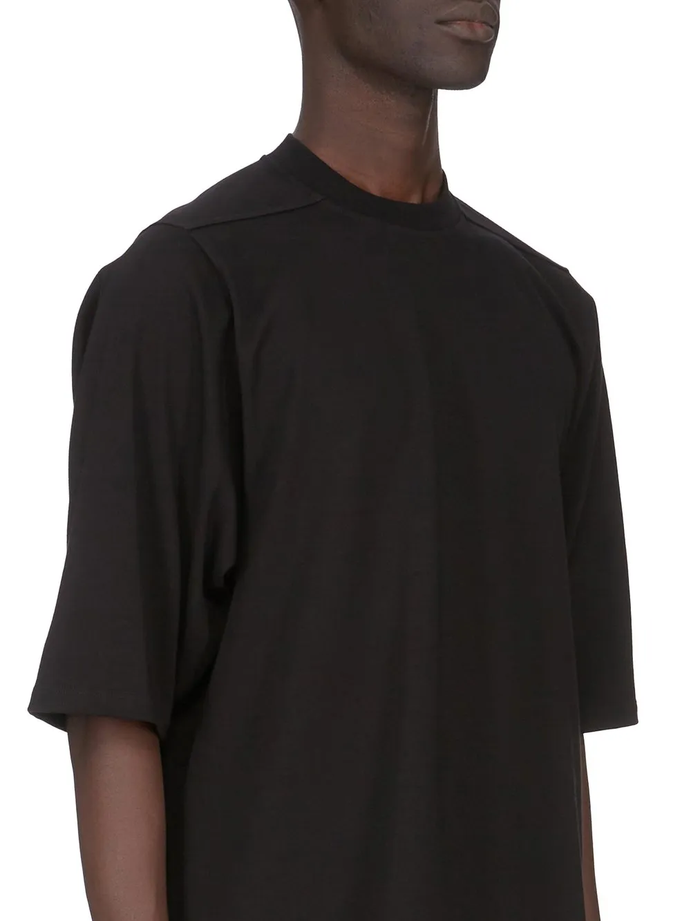 Rick Owens Temple Jumbo Ss T In Black Heavy Jersey