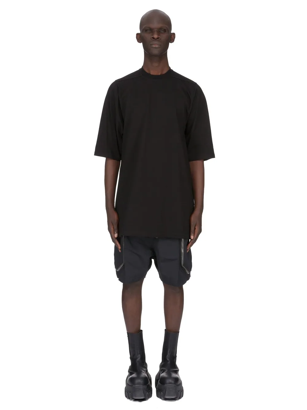Rick Owens Temple Jumbo Ss T In Black Heavy Jersey