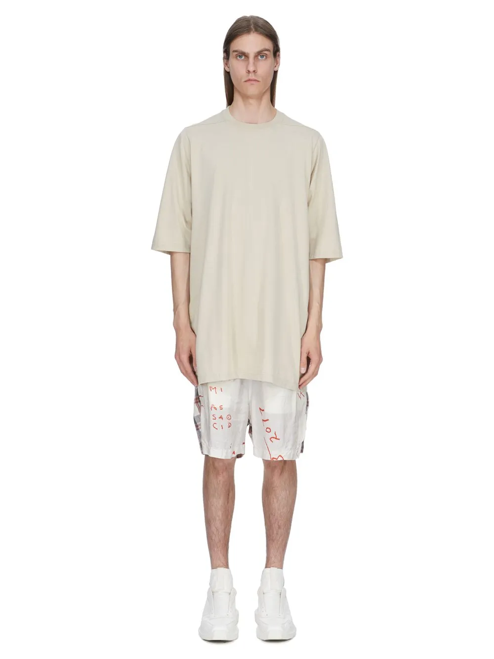 Rick Owens Temple Jumbo Ss T In Sand Classic Cotton Jersey