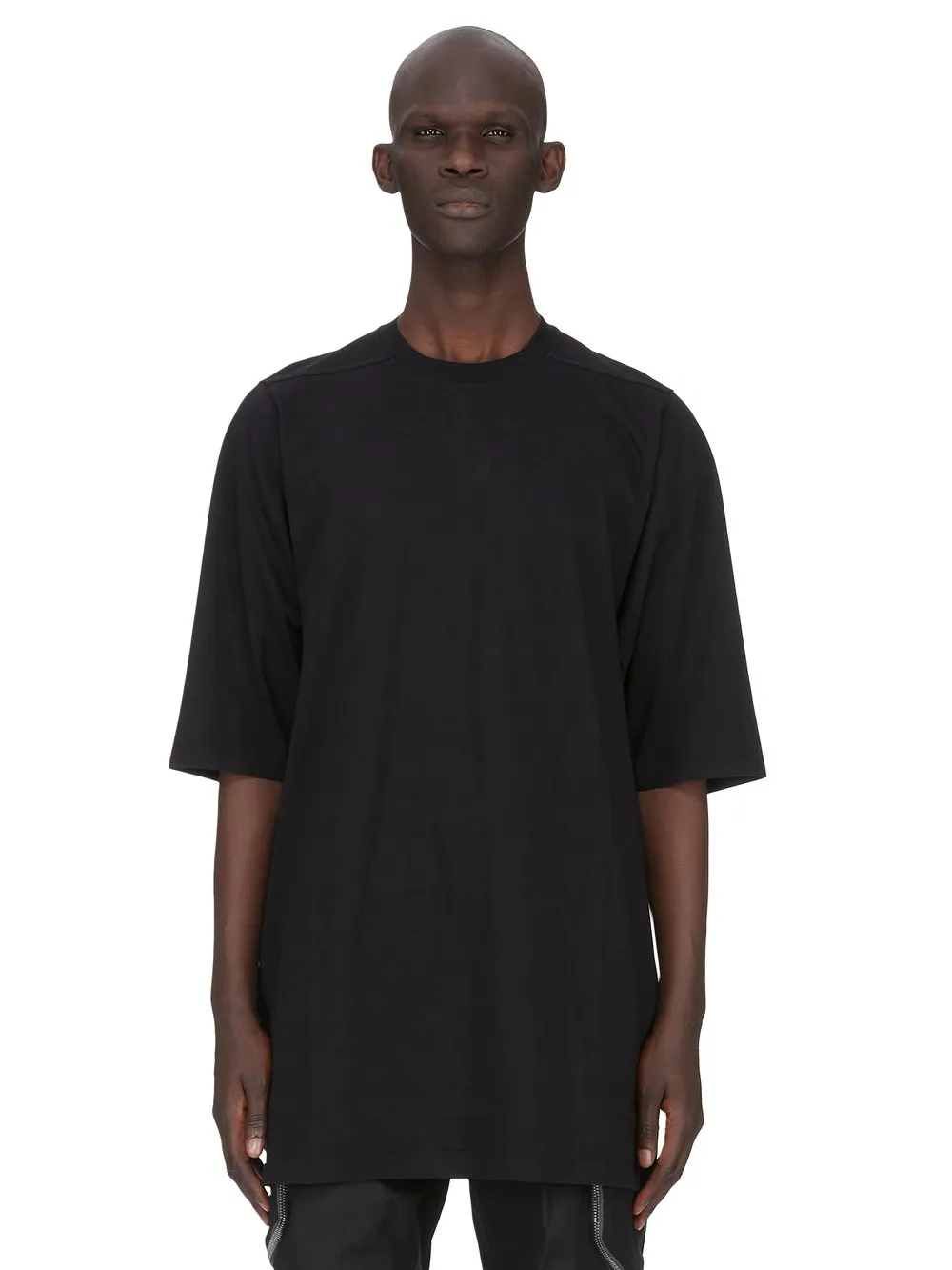 Rick Owens Temple Jumbo Ss T In Black Classic Cotton Jersey