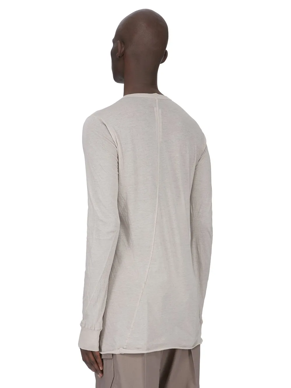 Rick Owens Temple Basic Ls T In Pearl Unstable Cotton