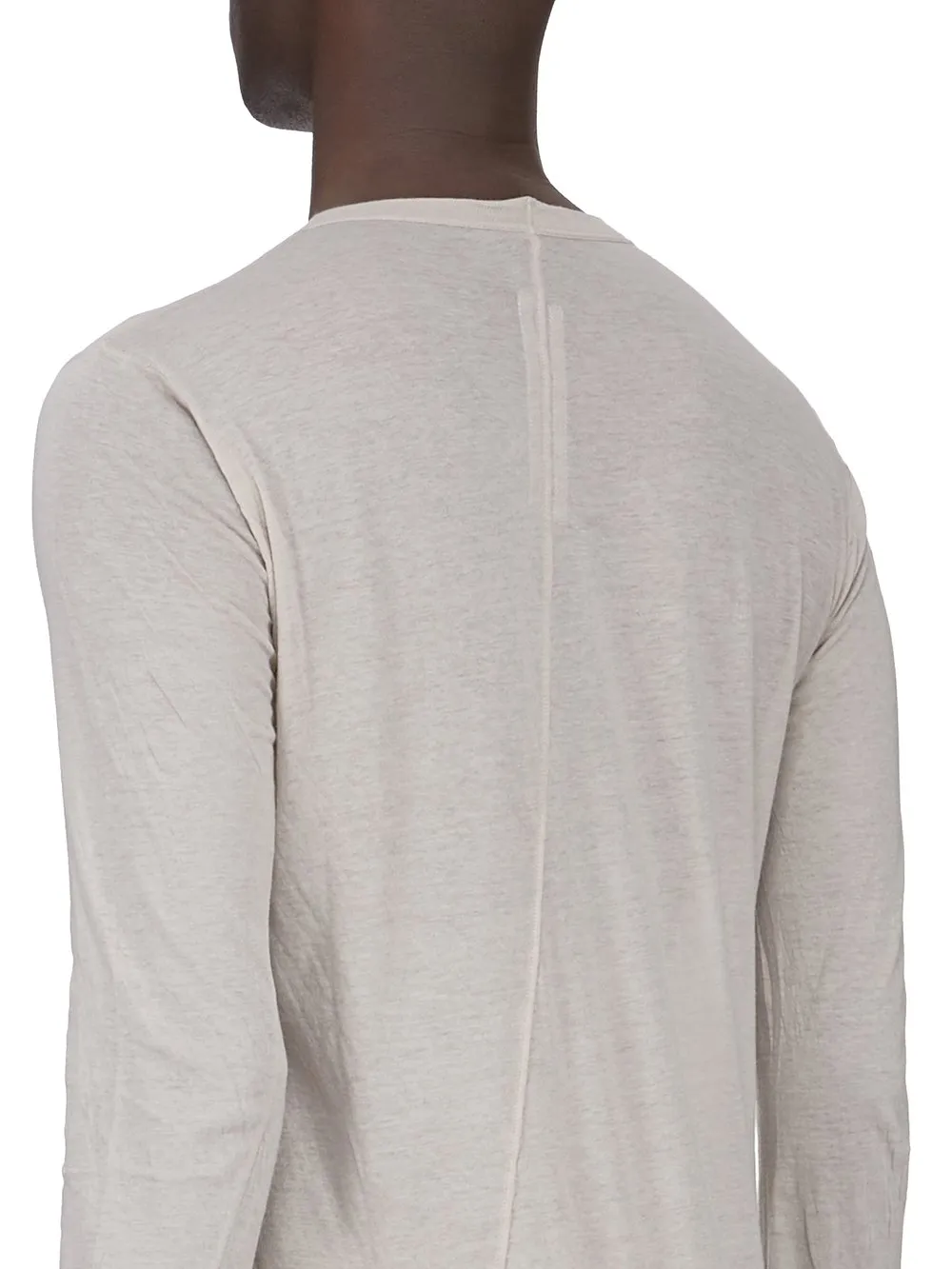 Rick Owens Temple Basic Ls T In Pearl Unstable Cotton
