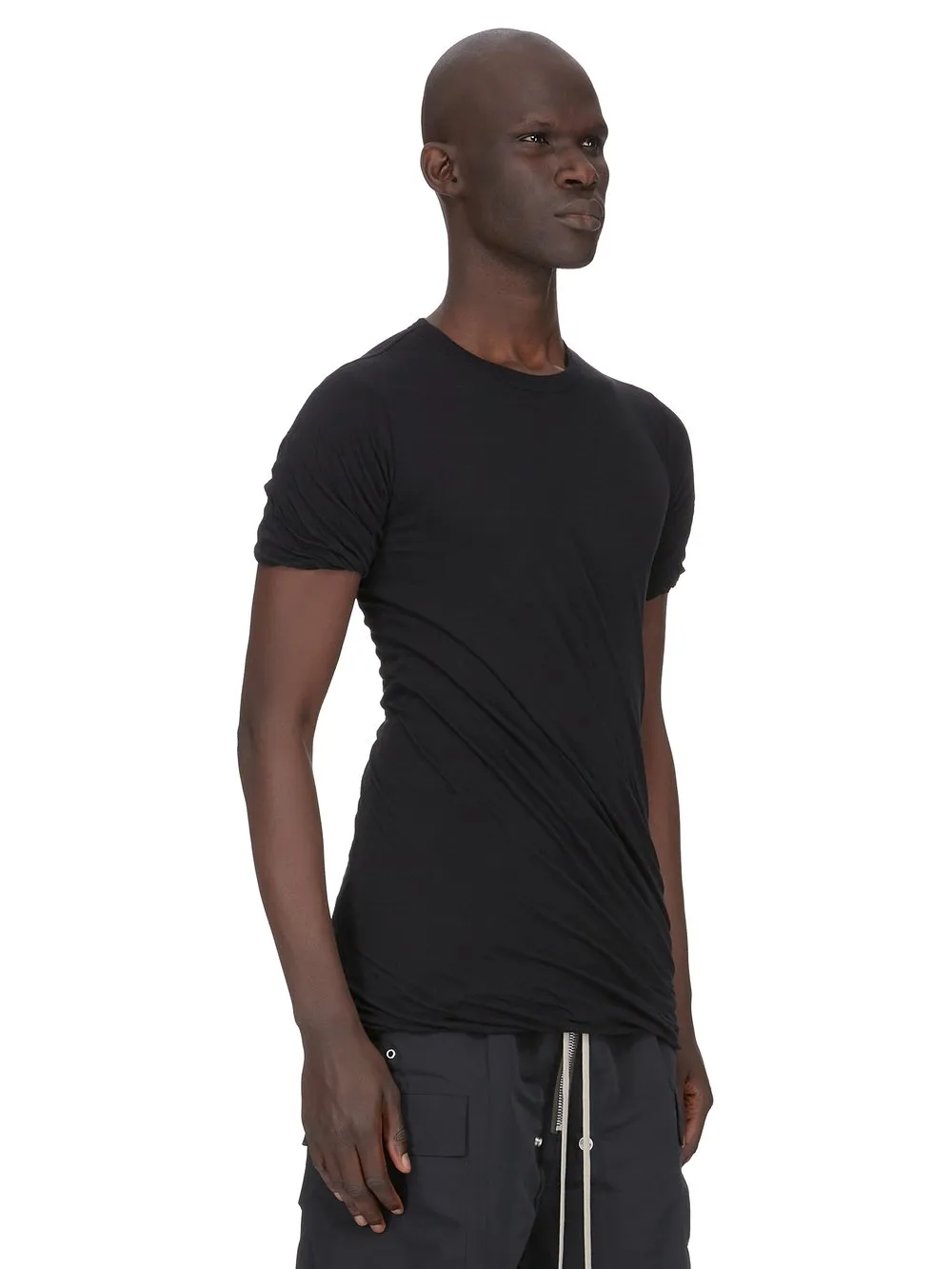 Rick Owens Temple Double Ss T In Black Unstable Cotton