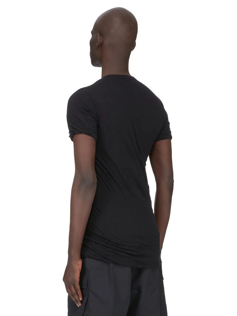 Rick Owens Temple Double Ss T In Black Unstable Cotton