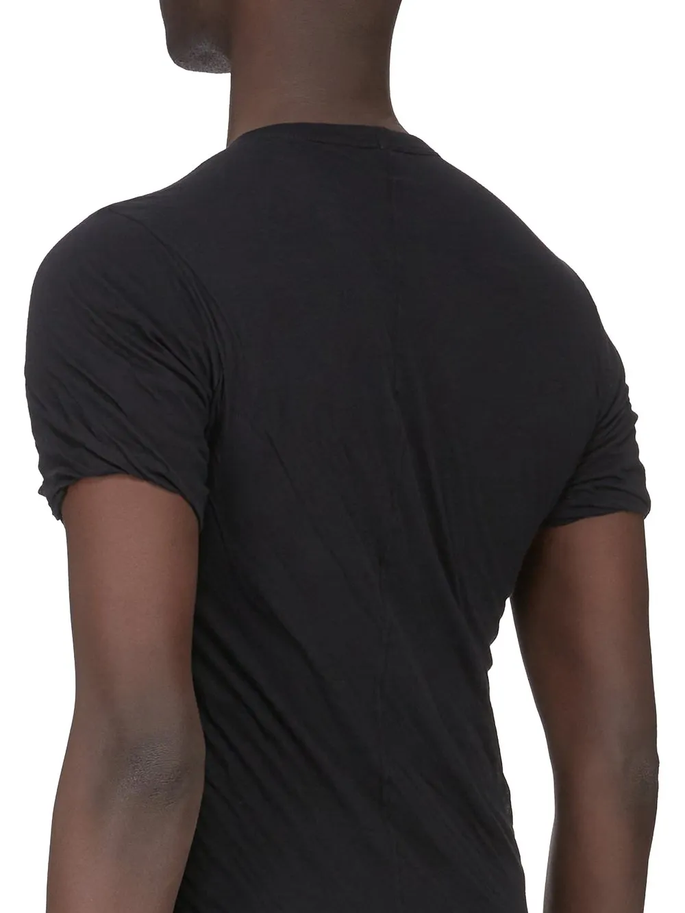 Rick Owens Temple Double Ss T In Black Unstable Cotton