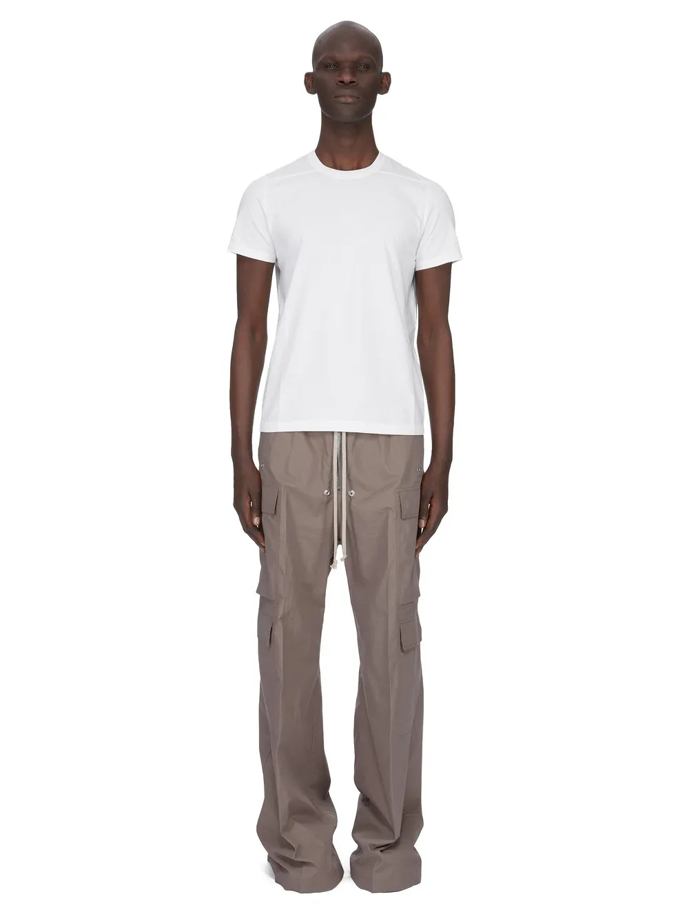 Rick Owens Temple Short Level T In Milk Classic Cotton Jersey