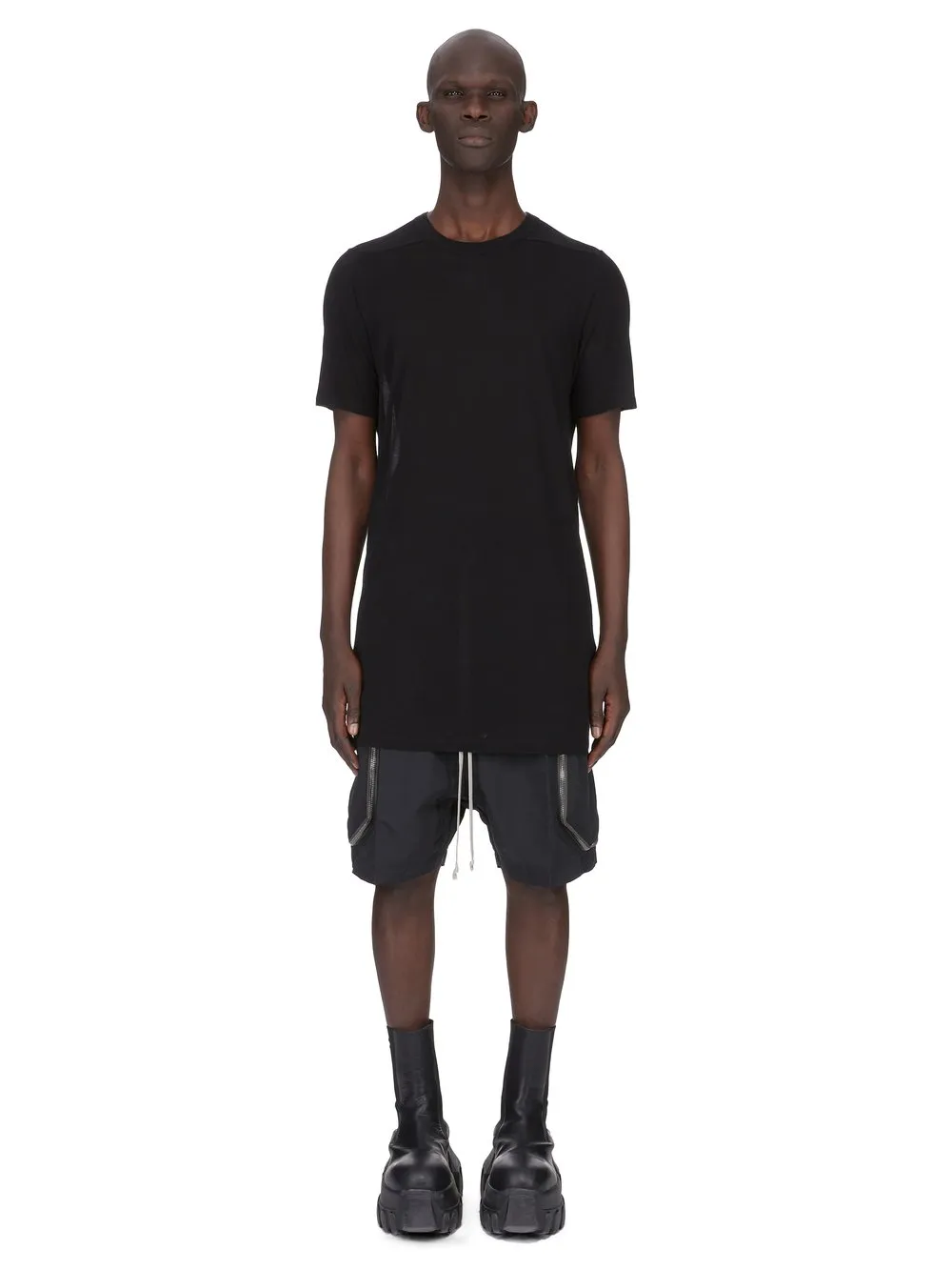 Rick Owens Temple Level T In Black Viscose Silk Jersey