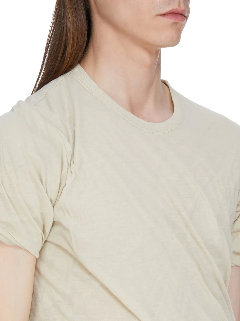 Rick Owens Temple Double Ss T In Sand Unstable Cotton