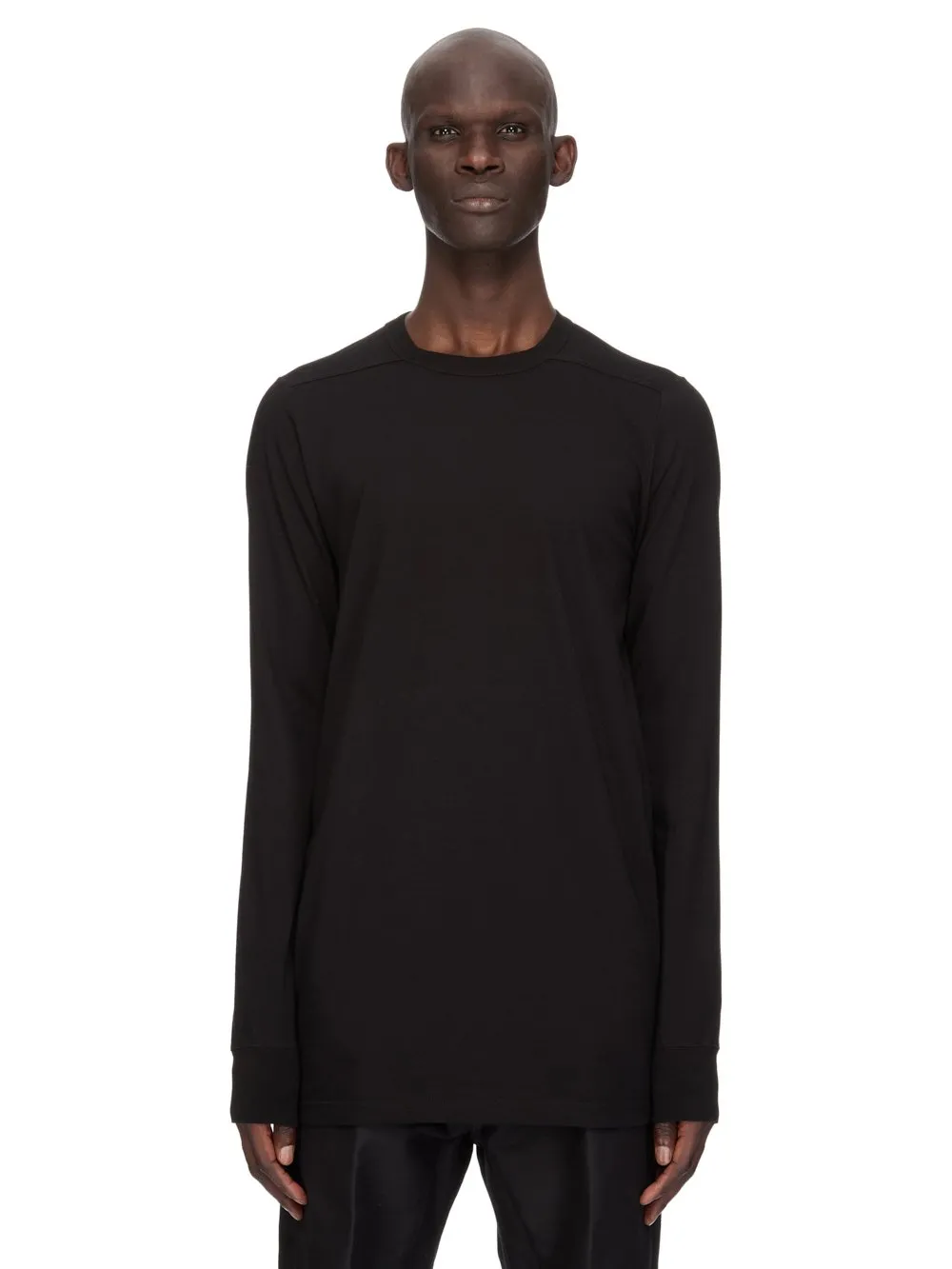Rick Owens Temple Level Ls T In Black Classic Cotton Jersey