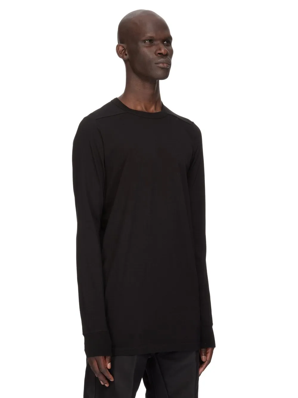Rick Owens Temple Level Ls T In Black Classic Cotton Jersey