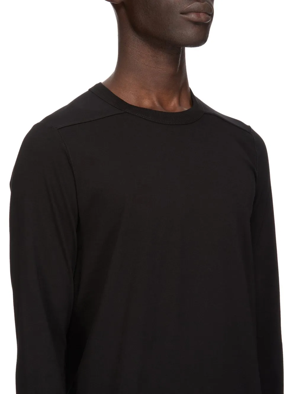 Rick Owens Temple Level Ls T In Black Classic Cotton Jersey