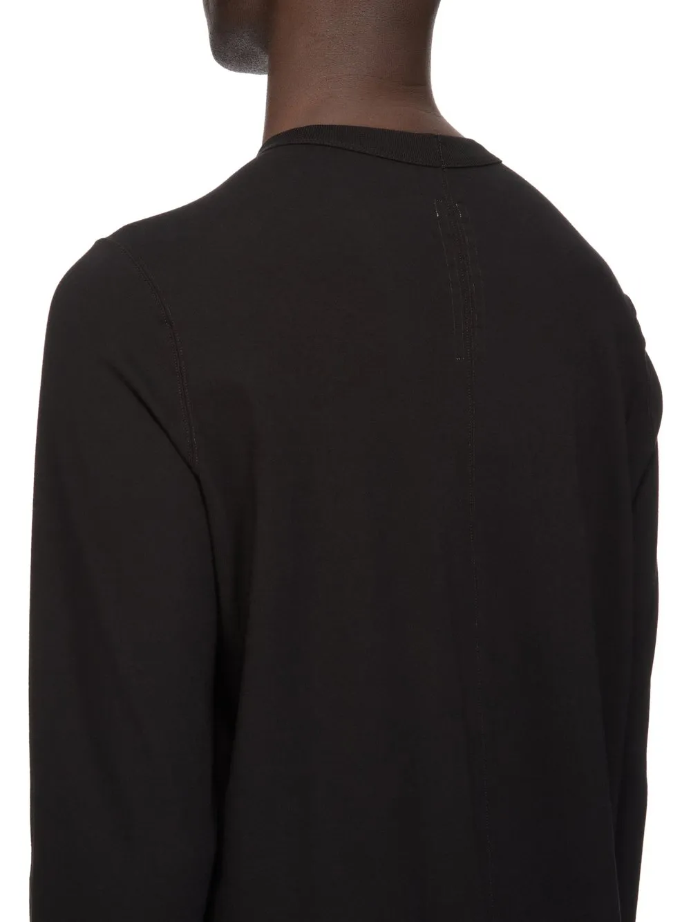 Rick Owens Temple Level Ls T In Black Classic Cotton Jersey