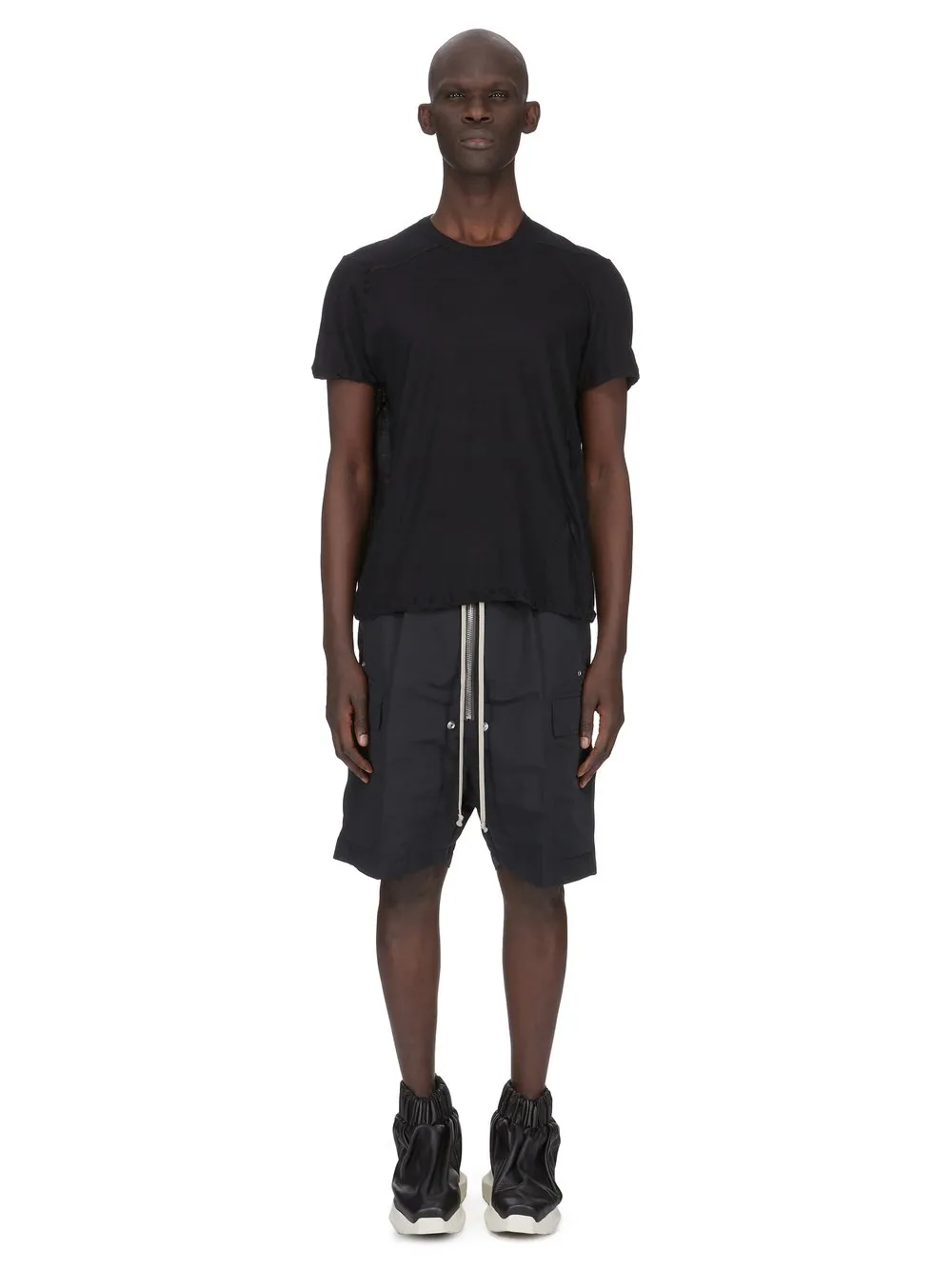 Rick Owens Temple Short Level T In Black Unstable Cotton