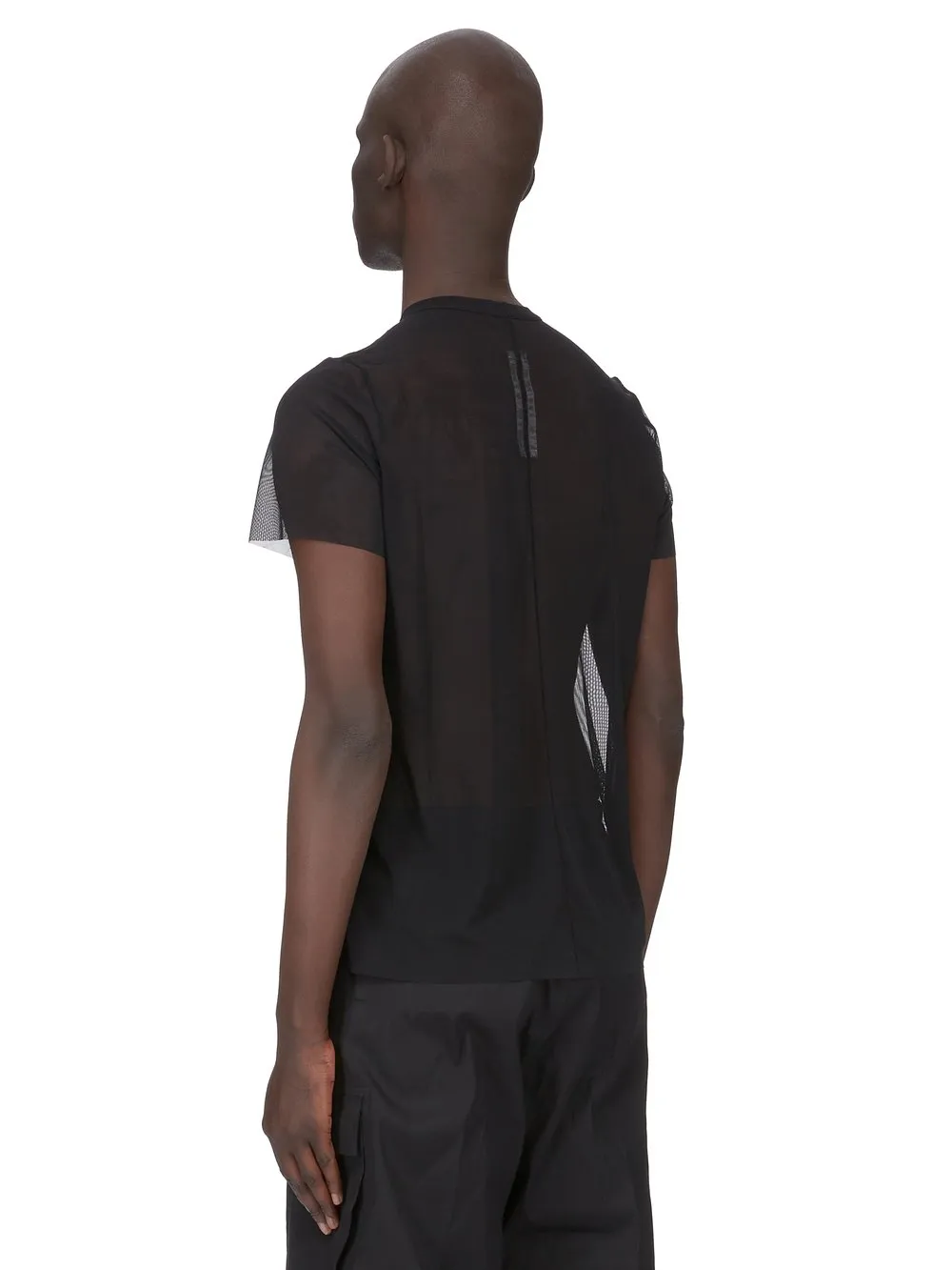 Rick Owens Temple Short Level T In Black Stretch Tulle
