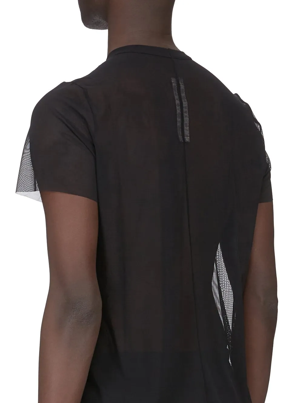 Rick Owens Temple Short Level T In Black Stretch Tulle