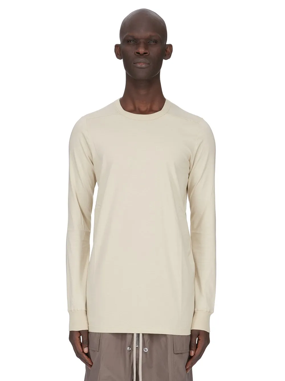 Rick Owens Temple Level Ls T In Sand Classic Cotton Jersey
