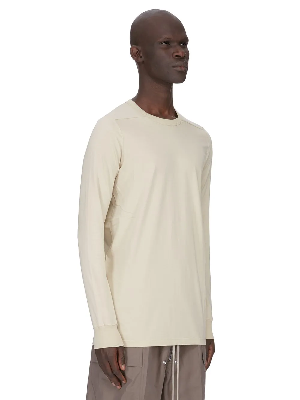 Rick Owens Temple Level Ls T In Sand Classic Cotton Jersey