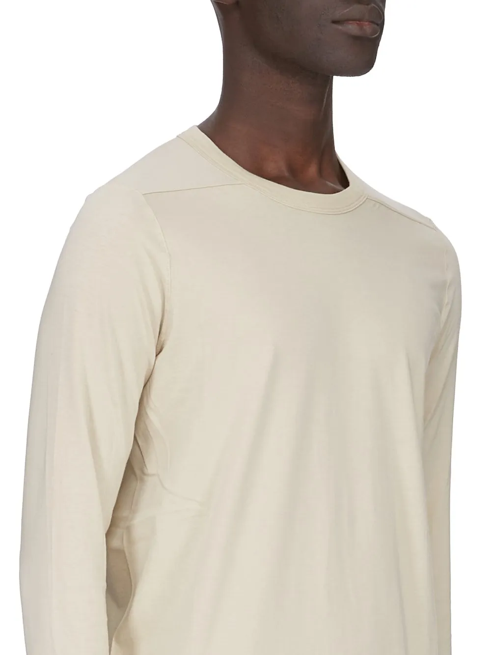 Rick Owens Temple Level Ls T In Sand Classic Cotton Jersey