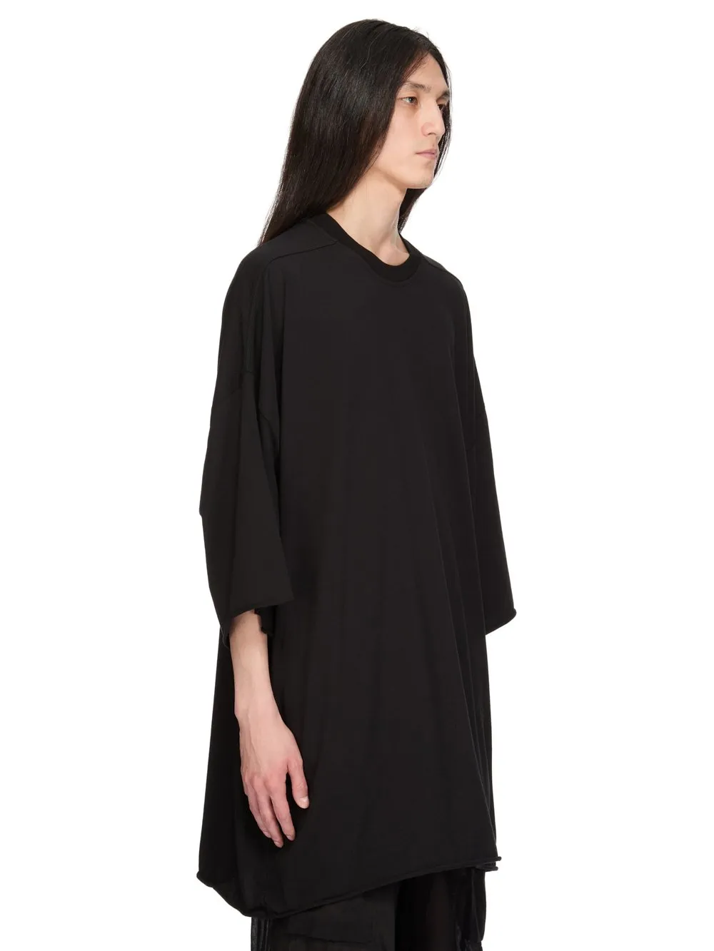 Rick Owens Temple Tommy T In Black Classic Cotton Jersey